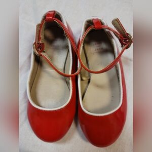 Red Janie & Jack Ankle Strap Ballet Slipper Sz 7